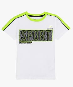 tee-shirt garcon pour le sport avec motif fantaisie blancA673901_1