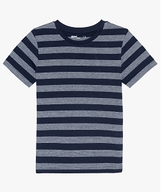 GEMO Tee-shirt garçon à rayures avec du coton bio bleu standard