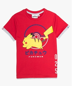 GEMO Tee-shirt garçon imprimé PIkachu - Pokemon Rouge
