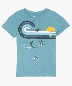 tee-shirt garcon a manches courtes avec imprime surf bleuA675001_1