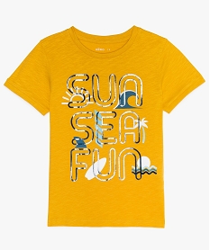 tee-shirt garcon a manches courtes avec imprime surf jauneA675101_1