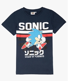 GEMO Tee-shirt garçon à manches courtes avec motif Sonic coloré Bleu