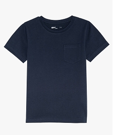 tee-shirt garcon uni a manches courtes en coton bio bleu tee-shirtsA676301_1