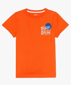 GEMO Tee-shirt garçon avec motif sur lavant et dans le dos Orange