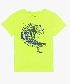 GEMO Tee-shirt garçon avec motif contenant du coton bio vert vif