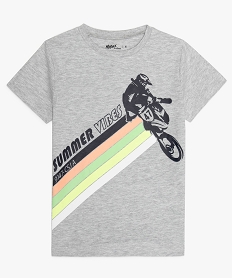 GEMO Tee-shirt garçon imprimé contenant du coton bio Multicolore