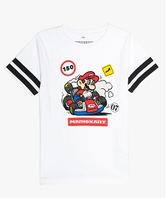GEMO Tee-shirt garçon à manches courtes - Mario Kart Blanc