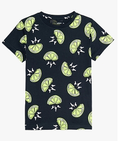 GEMO Tee-shirt garçon avec motifs rondelles de citrons Bleu