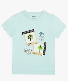 GEMO Tee-shirt garçon avec motif tropical effet plastifié Vert