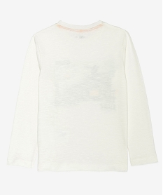 tee-shirt garcon a manches longues en coton texture avec motif blancA679201_2