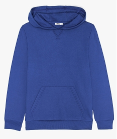 sweat garcon a capuche avec poche kangourou bleu sweatsA680701_1