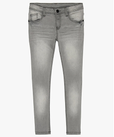 GEMO Jean garçon ultra skinny stretch avec plis aux hanches Gris