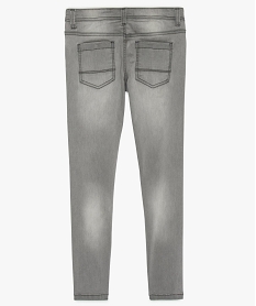 jean garcon ultra skinny stretch avec plis aux hanches grisA683301_3