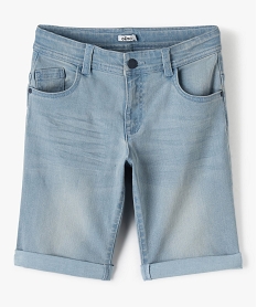 bermuda garcon en jean stretch a revers bleuA683601_1