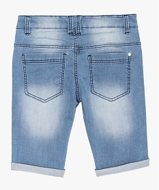 bermuda garcon en jean extensible avec ceinture cordon grisA683901_3