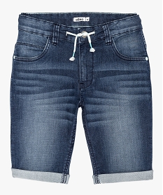 bermuda garcon en jean extensible avec ceinture cordon bleuA684001_1