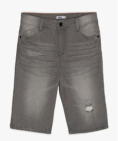 GEMO Bermuda garçon en denim coloré et patiné Gris