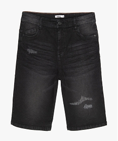 GEMO Bermuda garçon en denim coloré et patiné noir standard