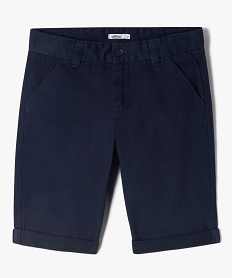 GEMO Bermuda en sergé de coton uni garçon navy