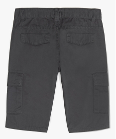 bermuda garcon en coton coupe straight avec poches a rabat grisA685701_3