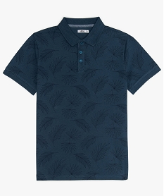 GEMO Polo garçon à manches courtes avec motifs palmiers Bleu