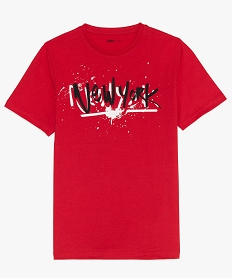 tee-shirt garcon avec motif sur lavant rougeA690201_1