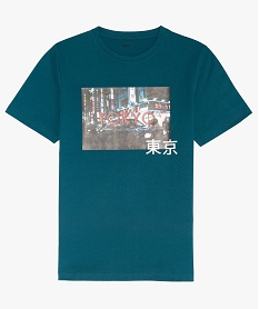 GEMO Tee-shirt garçon avec motif sur lavant bleu standard