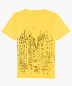 GEMO Tee-shirt garçon à manches courtes avec imprimé devant jaune standard