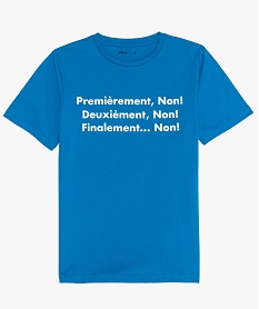 GEMO Tee-shirt garçon à manches courtes avec imprimé devant bleu standard