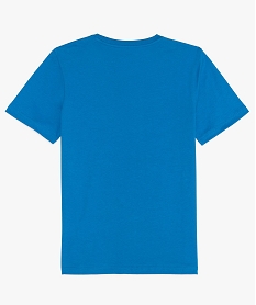 tee-shirt garcon a manches courtes avec imprime devant bleuA691201_2