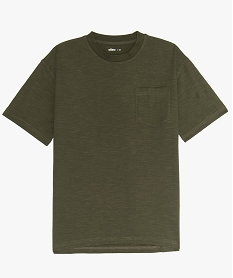 GEMO Tee-shirt garçon avec poche poitrine contenant du coton bio Vert