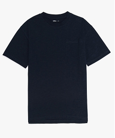 GEMO Tee-shirt garçon avec poche poitrine contenant du coton bio noir chine