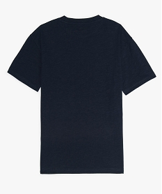 tee-shirt garcon avec poche poitrine contenant du coton bio bleuA691601_2