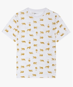 tee-shirt garcon avec motif sur lavant contenant du coton bio blancA691801_1