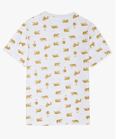tee-shirt garcon avec motif sur lavant contenant du coton bio blancA691801_2