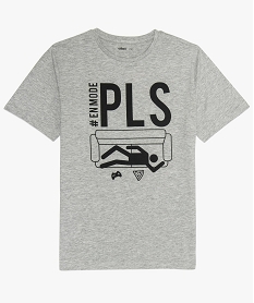 GEMO Tee-shirt garçon à imprimé casual Gris