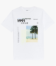 tee-shirt garcon avec motifs et inscriptions estivales blancA692601_1