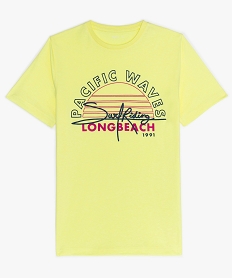 GEMO Tee-shirt garçon avec motifs et inscriptions estivales jaune vif