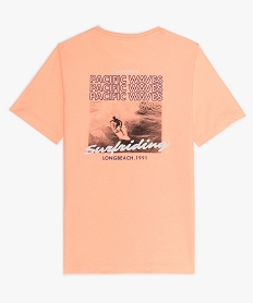 tee-shirt garcon avec motifs et inscriptions estivales orangeA692801_2