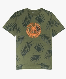 GEMO Tee-shirt garçon à imprimé casual kaki standard