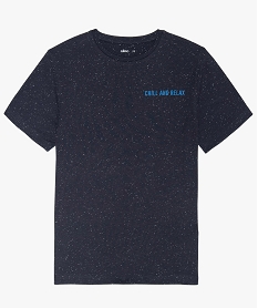 tee-shirt garcon chine avec inscription poitrine bleuA693201_1