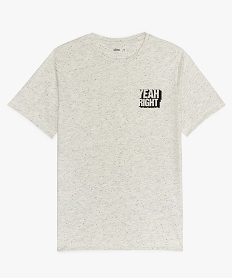 GEMO Tee-shirt garçon chiné avec inscription poitrine blanc standard
