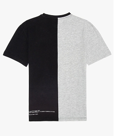 tee-shirt garcon bicolore a imprime grisA693401_2
