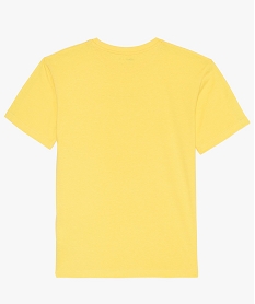 tee-shirt garcon avec bande rayee et inscription jauneA693501_2