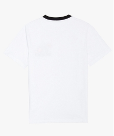 tee-shirt garcon a col rond contrastant blancA694201_2