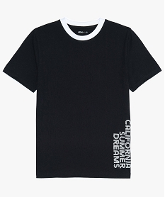 tee-shirt garcon a col rond contrastant noirA694301_1