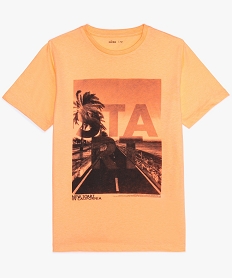 GEMO Tee-shirt garçon à manches courtes imprimé orange vif