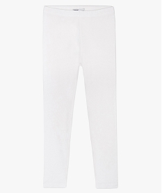 legging fille uni avec coton bio blancA696201_1