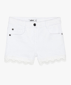 GEMO Short fille finition crochet Blanc