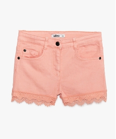 GEMO Short fille finition crochet Rose